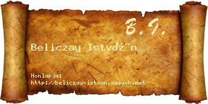 Beliczay István névjegykártya